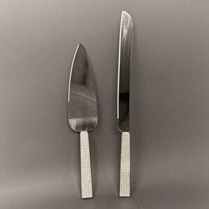 Stainless Steel Knife Cake Set With Crystal Handles
